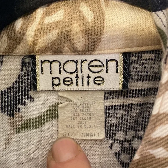 3/$15 Vintage Maren‎ Petite Small single button light Cardigan Top made in USA - Picture 3 of 8